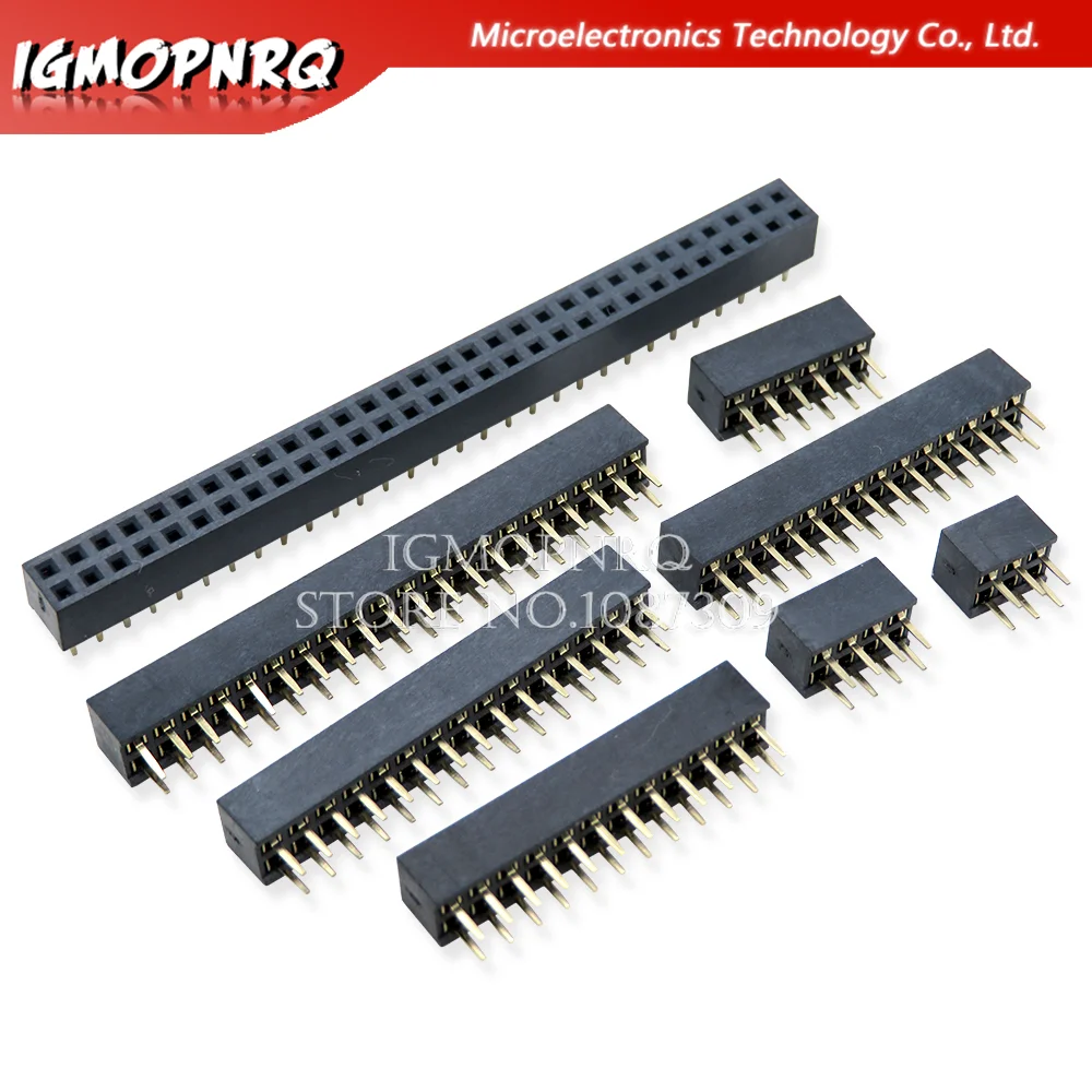 10PCS 1X 2X/2/3/4/5/6/8/10/40 PIN Double Row Straight FEMALE PIN HEADER 2.0MM 2MM Strip Connector Socket 3p/4p/6p/8p/20p/40p