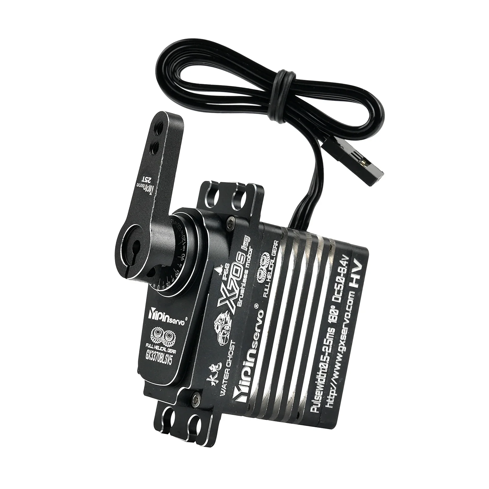 Servo digital de alto torque, à prova d'água, ip68, 70kg, motor sem escova de 180 graus, engrenagem de metal, codificação magnética, servo para carros rc, robô