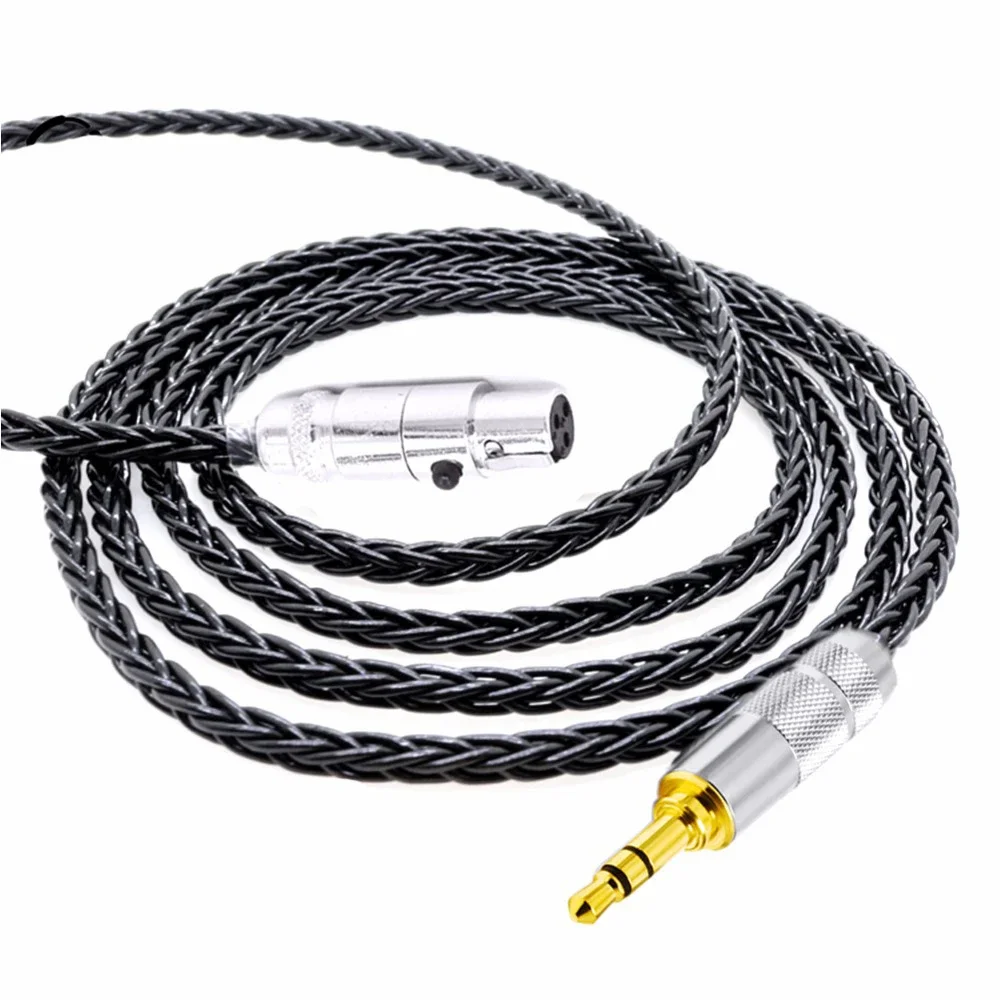 HIFI 8 Cores Verzilverde Hoofdtelefoon Upgraded Kabel voor K240 K242 K271 K272 K702 Q701 DT1990pro DT1770pro