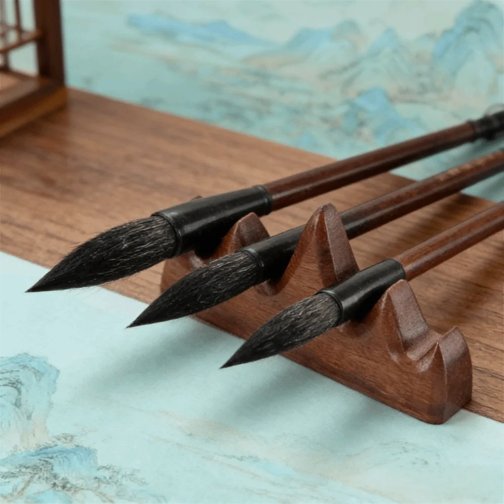 Desk Accessories Solid Wood Pen Holder Handcrafted Premium Pen Stand Red Wood Brush Holder Desktop Display