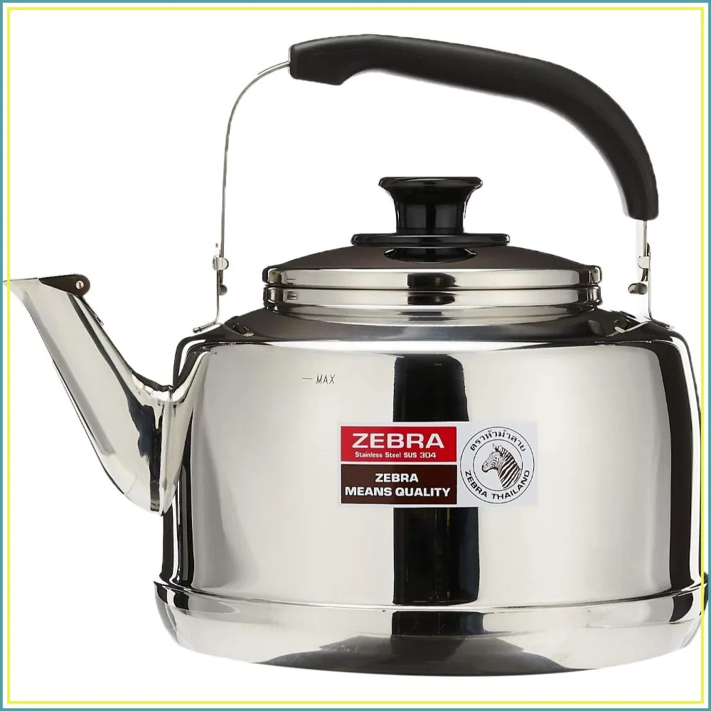 7.5L Extra Large Stainless Steel Whistling Tea Kettle, Zebra Mirror Finish, Induction Compatible