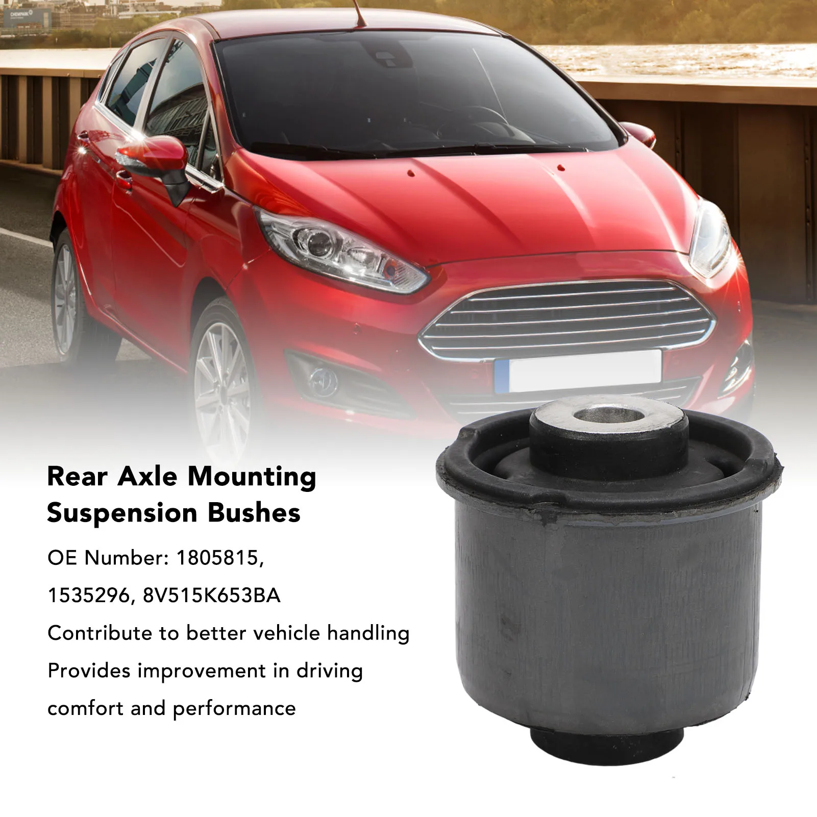 Rear Axle Mounting Suspension Bushes 1805815 Rubber Rear Beam To Chassis Trailing Arm Beam Bush for Ford Fiesta Mk7 2008 to 2017
