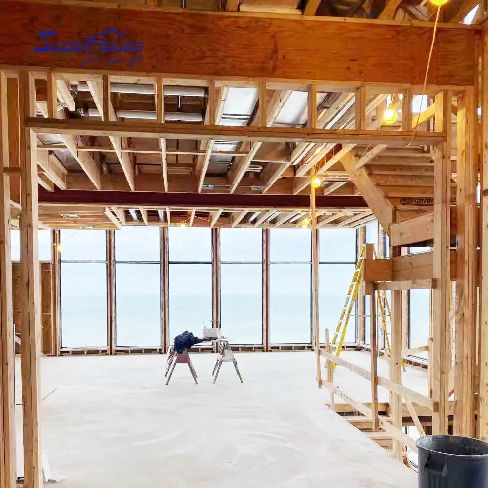 Canada Cold Wooden Structure House Customized 0.18 U Factor Warm Keeping Thermal Break Triple Glass windows Doors