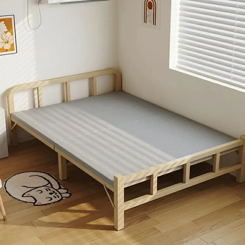 &Folding King Single Bed Children Modern Living Room Storage Bed Frames Metal Adults