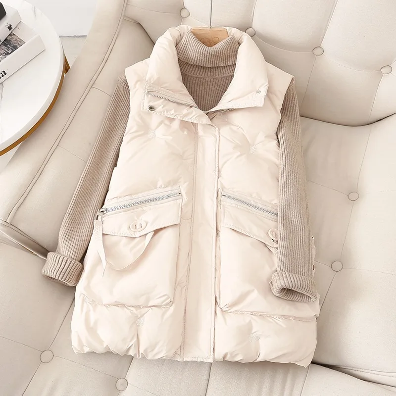 2024 Autumn Winter New Cotton-Padded Vest Female Student Thick Sleeveless Jacket Women Korean loose short Waistcoat Tide R363