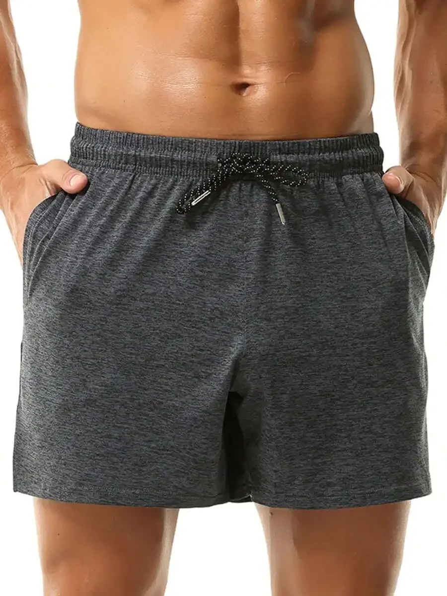 

Mens Heathered Casual Lounge Shorts With Pockets 4 Inch Inseam Athletic Workout Running Shorts