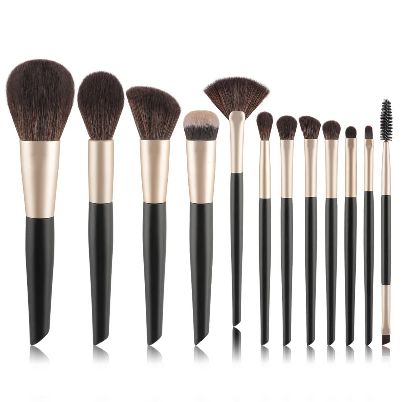 High-end Black Gold12Makeup Brush Set Soft Powder Brush Angled Contour Brush Blush Brush Foundation Eyeshadow