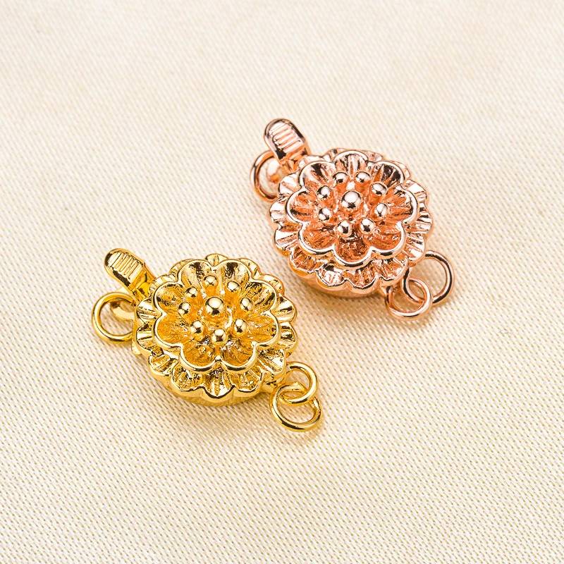 High Quality Chrysanthemum Shaped Gold Silver Rose Gold Diy Necklace Bracelet Connecting Buckle Jewelry Making Accessories