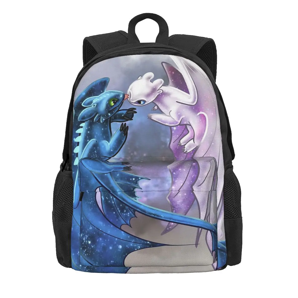 Dragon Heart Starry Dragons Toothless And Light Fury Backpacks Boys Girls Bookbag Students School Bag Kids Rucksack Shoulder Bag