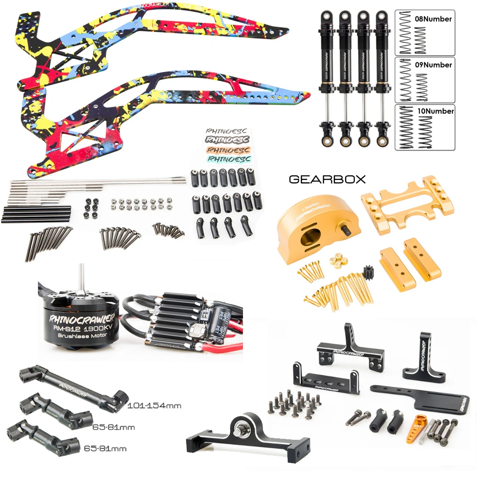 

NEW Rhino RC Cralwer Chassis Rig 7075 Aluminum YUE ONE Shafty Full Kits for Axial Capra Axles