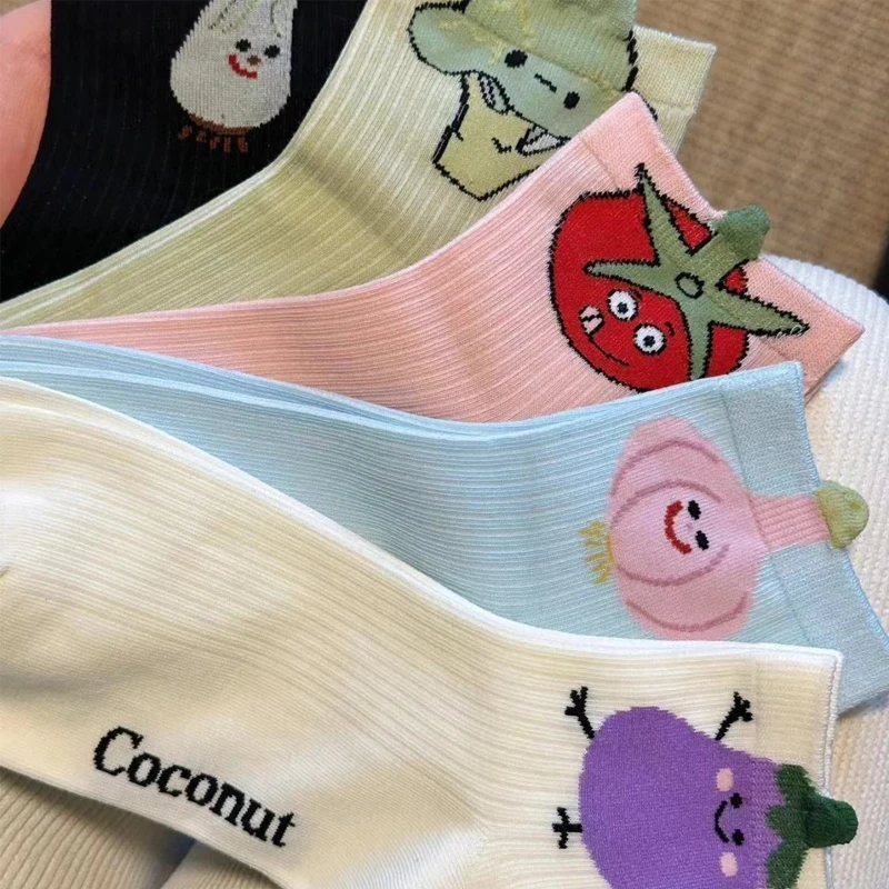 الجوارب النسائية اليابانية Kawaii الكرتون الخضروات لطيف الحلو تنوعا جودة عالية جوارب قطنية مريحة لفتاة بالجملة #2