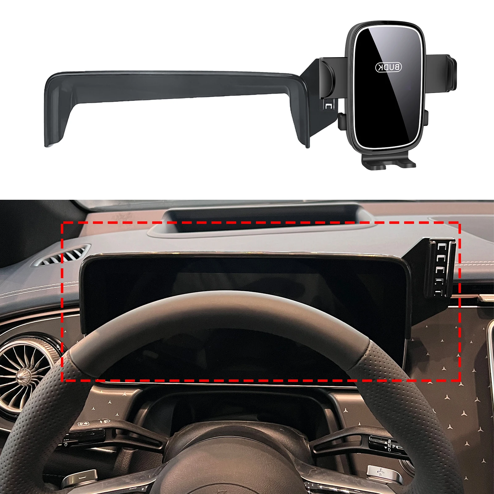 

fit for Mercedes-Benz EQE 2022 2023 2024 2025 Custom Fit Phone Holder Mount Dashboard Screen Base No Drill Car​​ accessoires