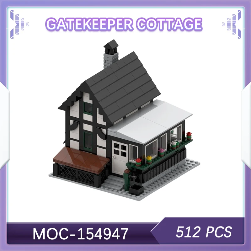 

512PCS Gatekeeper Cottage Building Block Assembly Fashionable And Creative Small House Urban Architecture Puzzle Toy MOC-154947