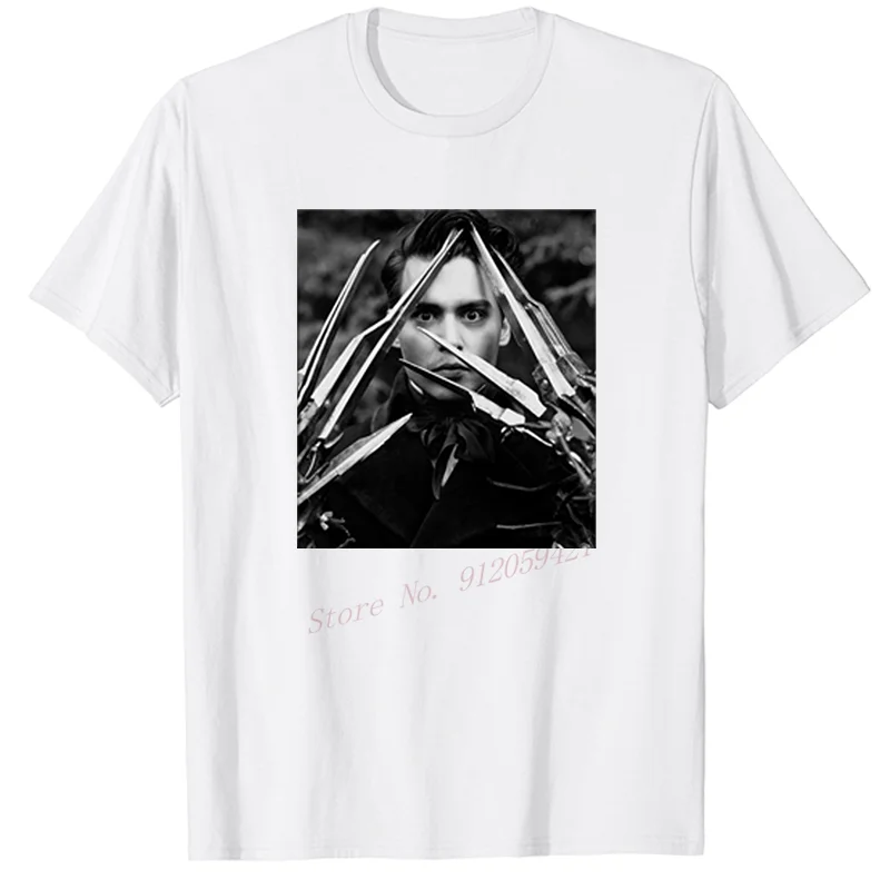 Blaze Man Edward Hands Of Scissors Cotton T Shirt For Men Graphic T Shirts Short Sleeve t-shirts Oversize t-shirts Men Clothing