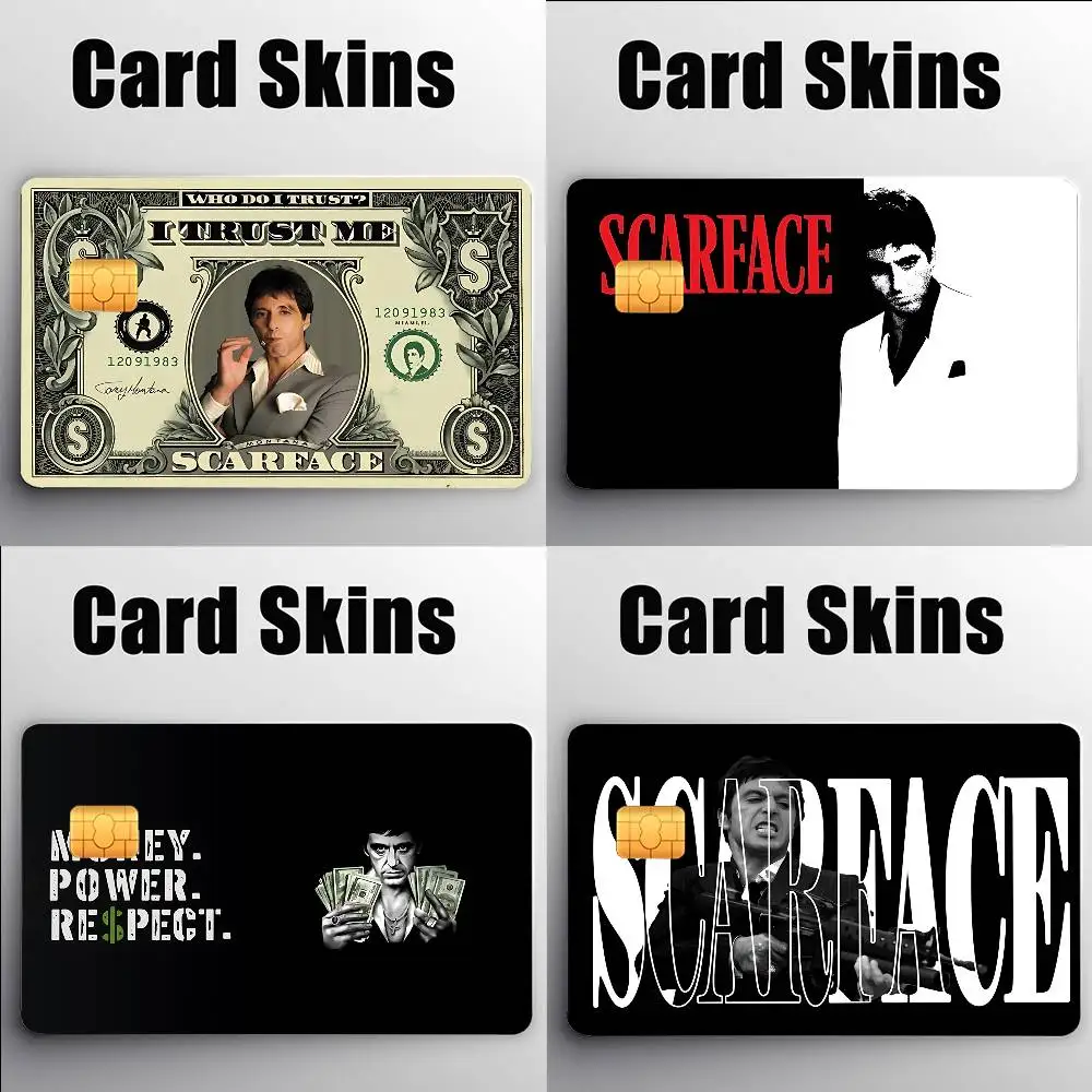 Movie S-Scarface Credit Card Skin Stickers Matte Anti Scratch Suitable For VISA Card Bus And Subway Contactless IC Cards