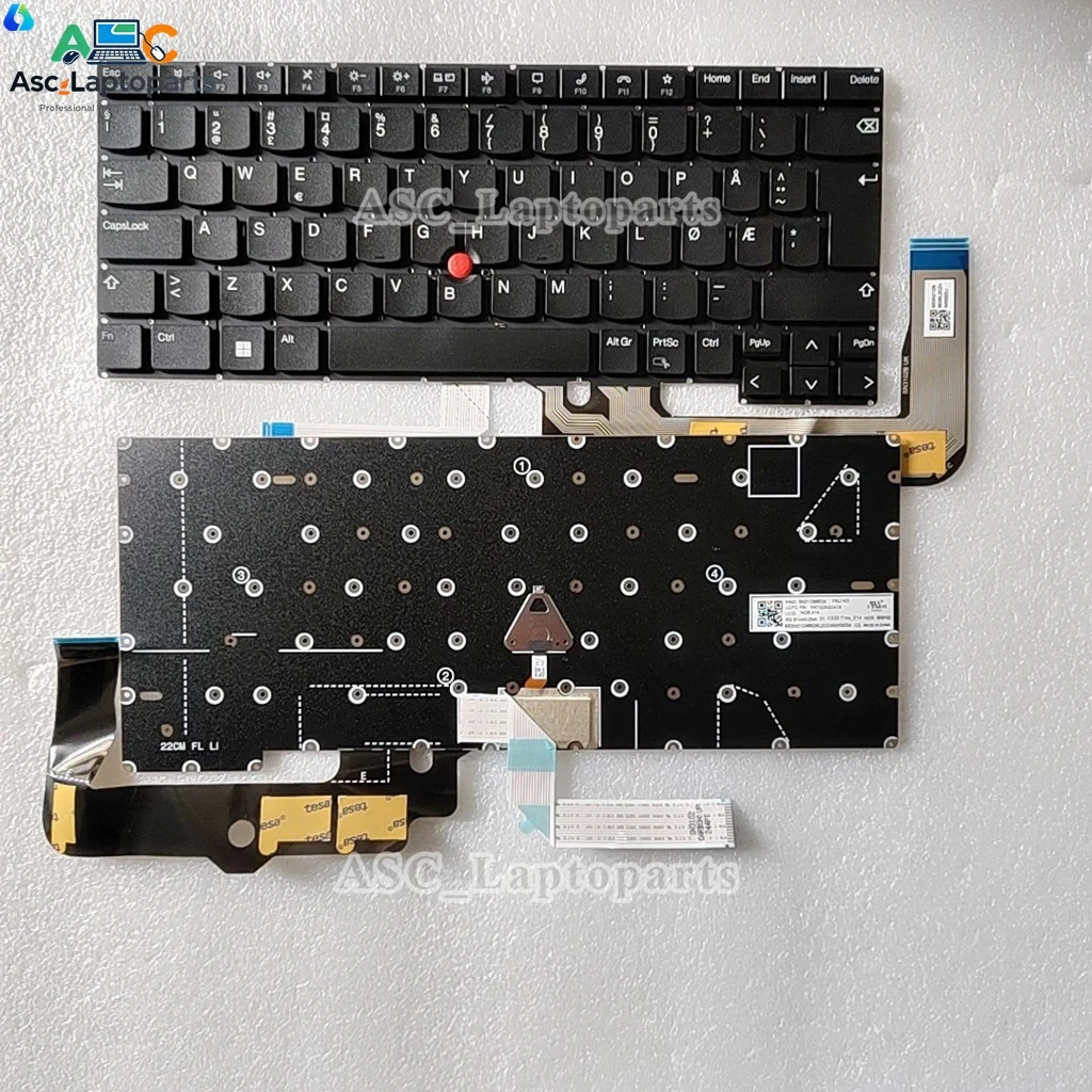 New Swedish Finnish Danish Norwegian Keyboard For Lenovo Thinkpad T14s Gen 3 Gen 4 G3/4 , E14 R14 Gen 5 Gen 6 ,T14p Gen1 BACKLIT