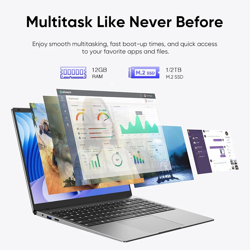2026 Laptop Core I7 9850H A3950 Portable Laptops Windows 11 Pro 16GB RAM 1TB SSD 1920*1080 HD PC Gaming Computer Notebook Gamer