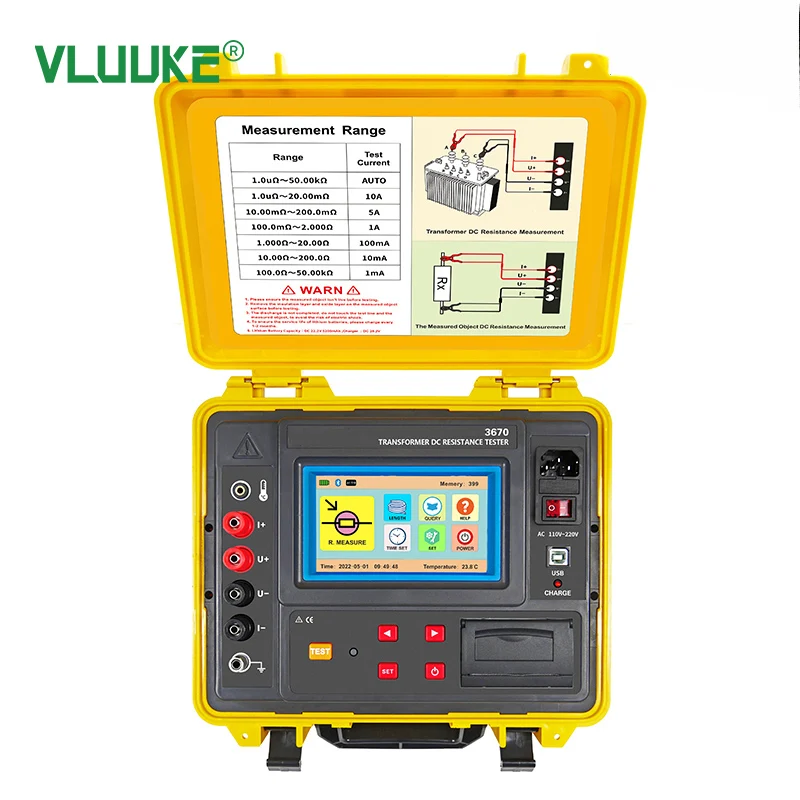 VLUUKE VKCR3670 Electronic Power Transformer DC Resistance Tester