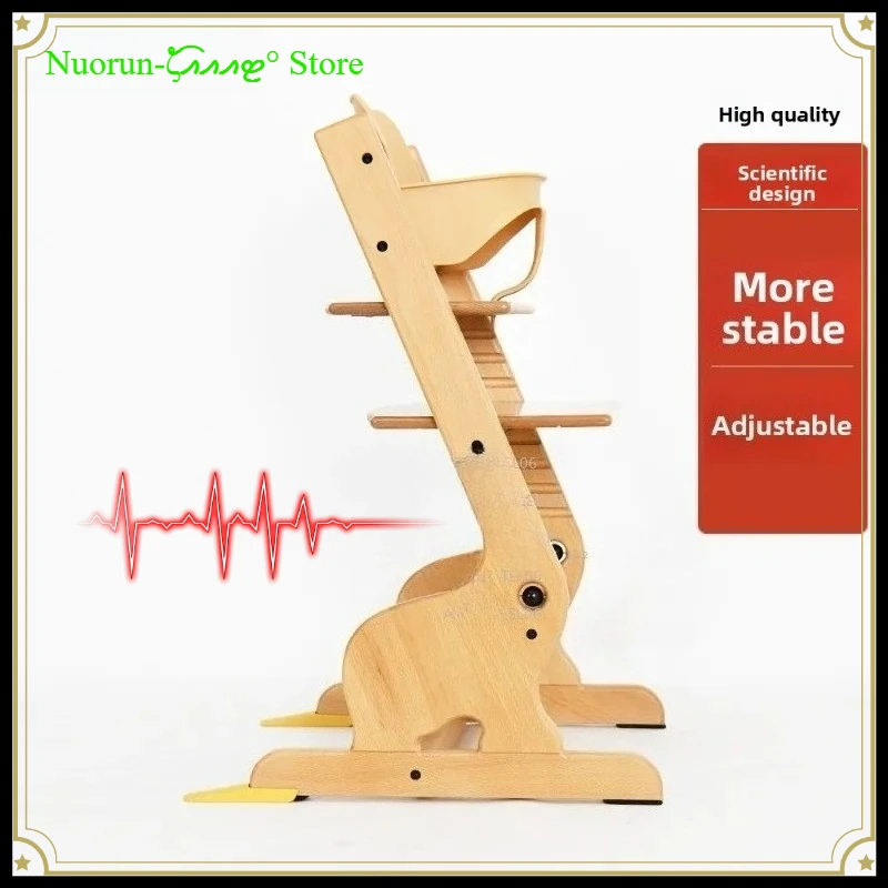 Wooden Beech Grow Chair Multifunctional Baby Feeding Seat Toddler Dining Chair for Kids
