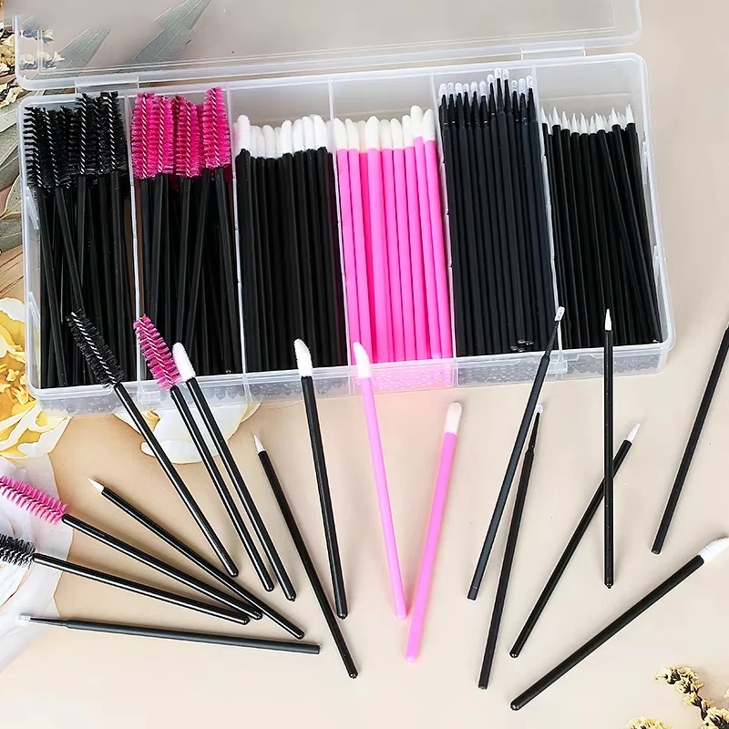 310/260Pcs Eyelash Extension Brush Set with Box Lashes Micro Brush Disposable Mascara Applicator Lipstick Eyelashes Makeup Tool