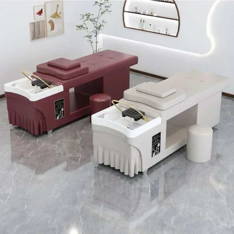 

Кушетка для мытья головы Thai Spa Bed Comfort Luxury с циркуляцией воды и душевой лейкой, минималистичная мебель для парикмахерских MQ50SC
