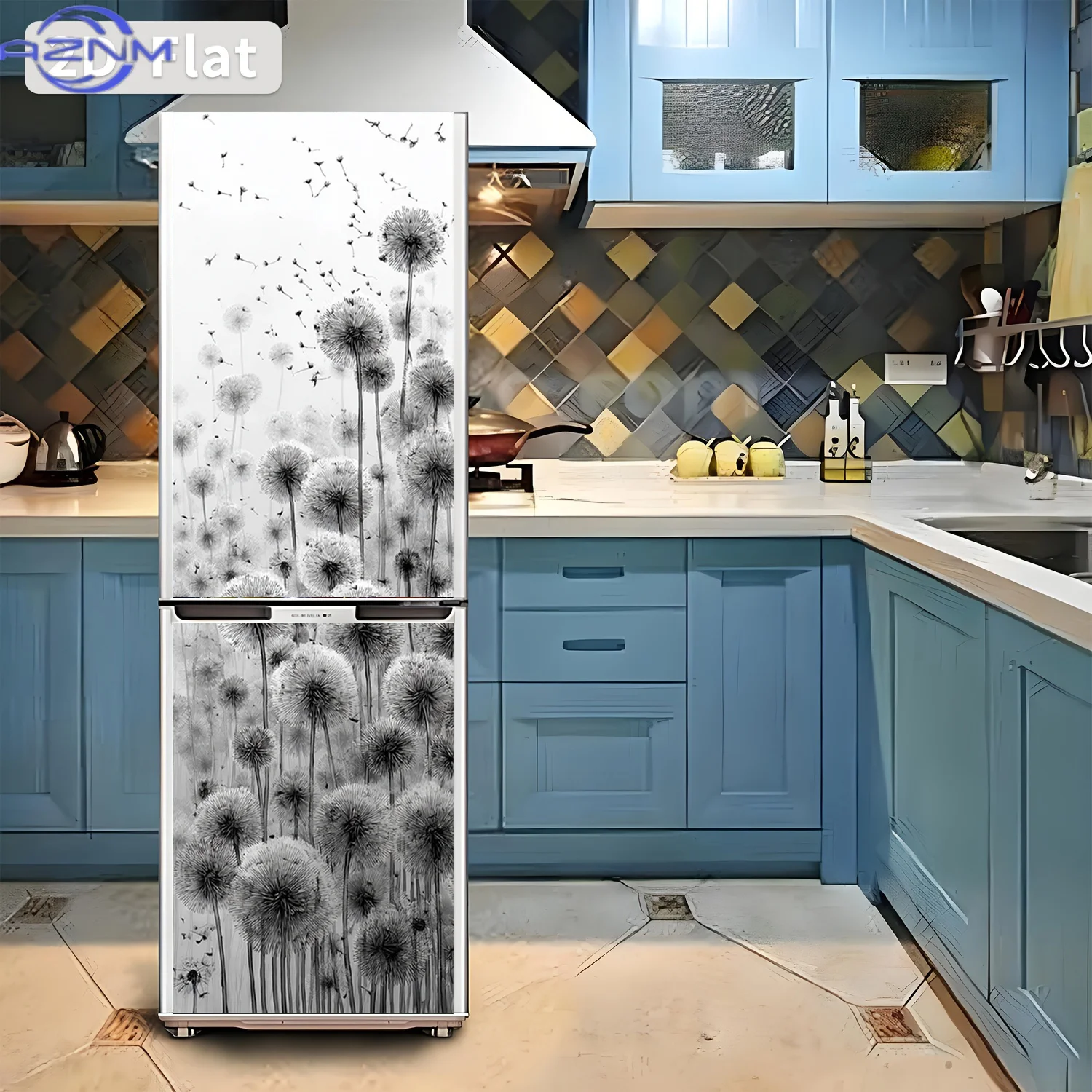 2D Flat Printing 1pc Refrigerator Sticker 60×180cm 