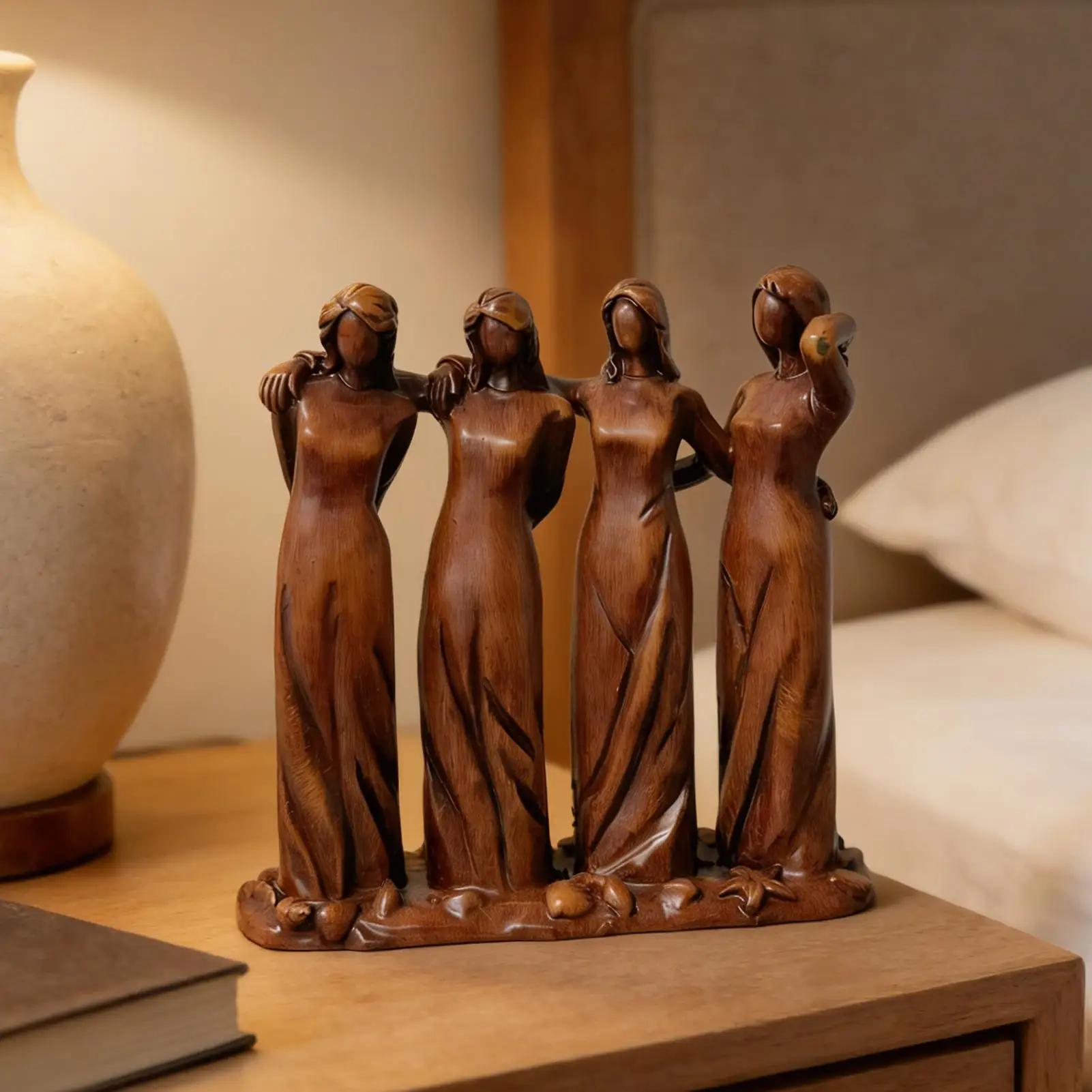 Resin Four Sisters Sculpture Celebrating Friendship Sisters together Sisters Heart Ornament Gifts for female friends Home Decor
