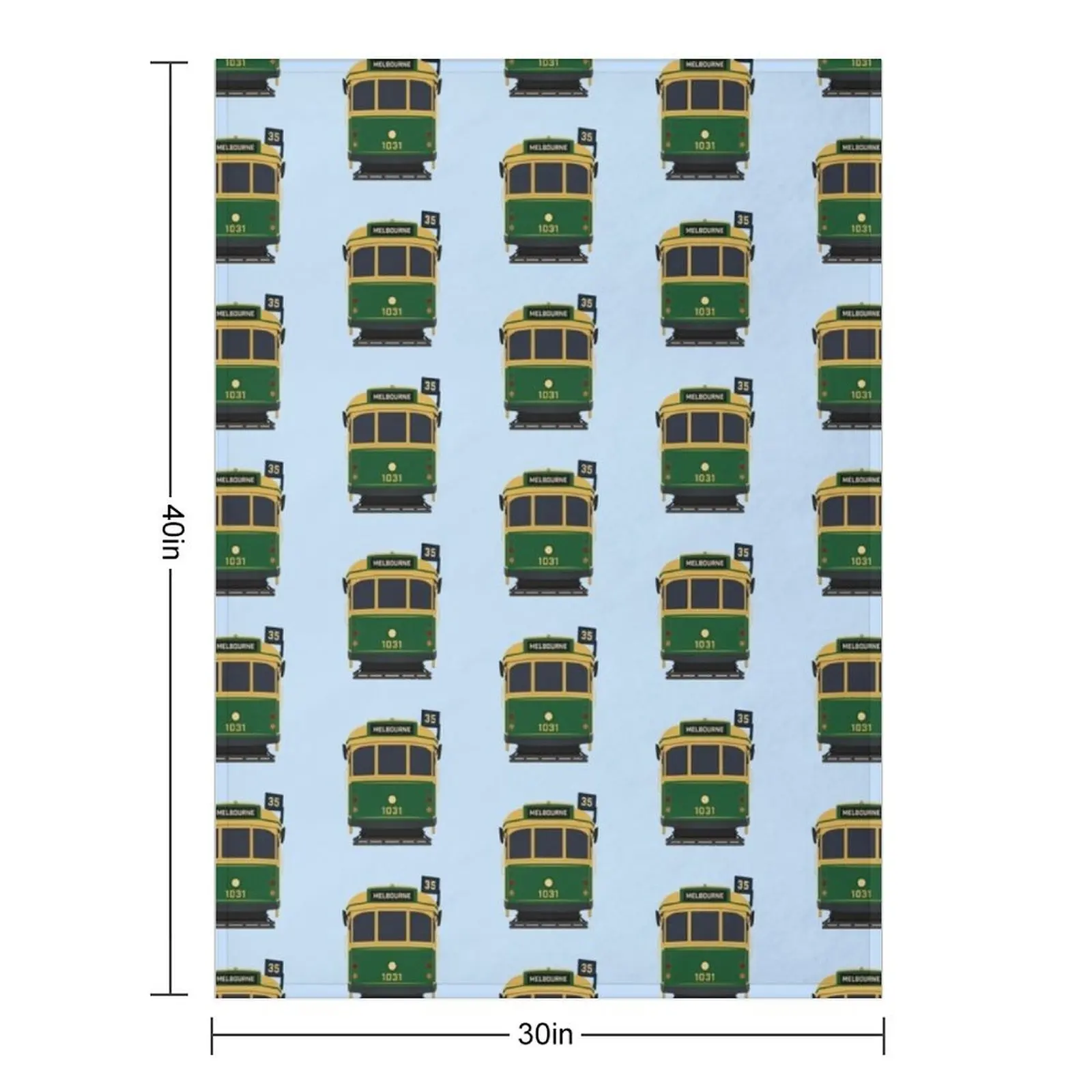 Melbourne Tram, W-Class Front View Throw Blanket manga Sofa wednesday Bed Blankets