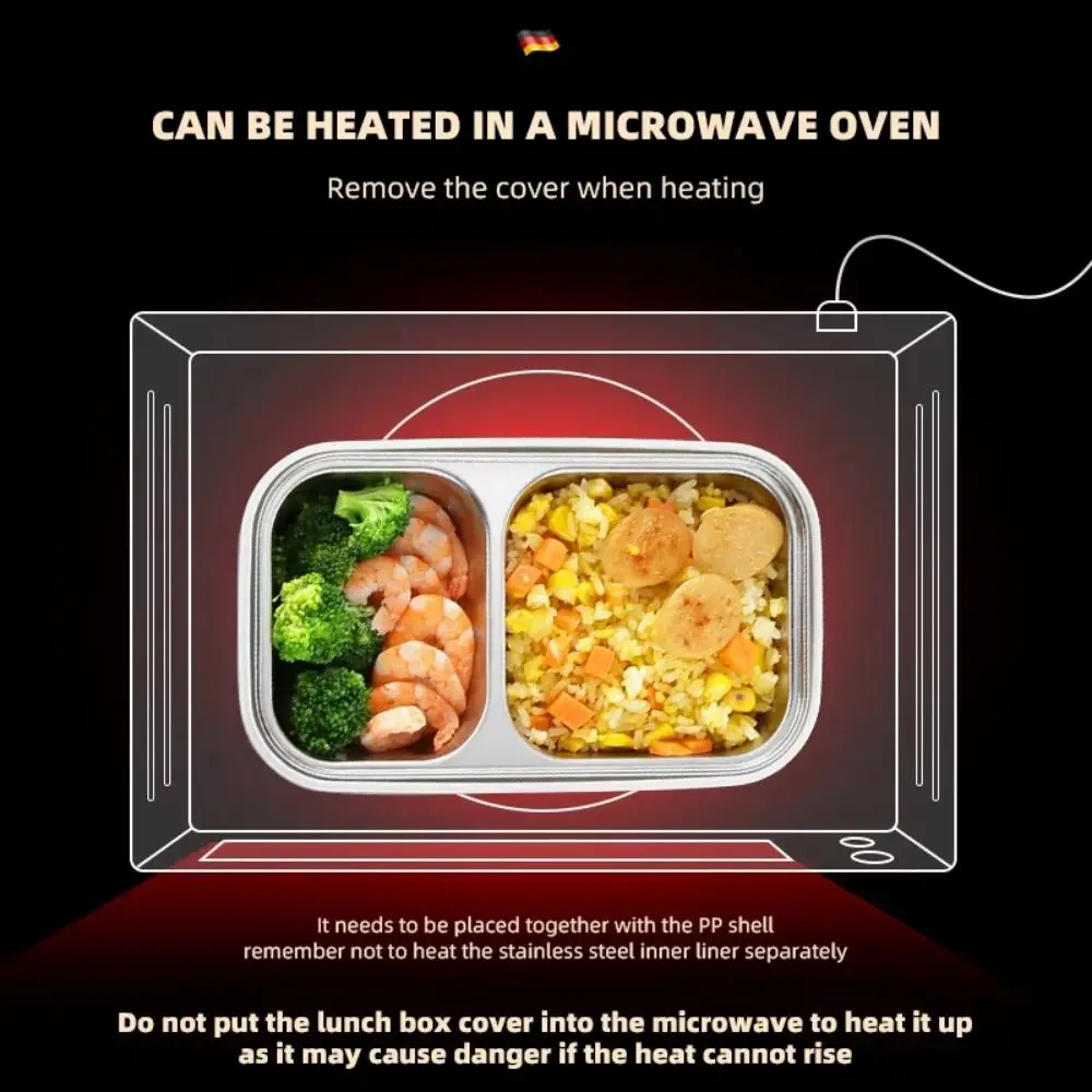 

Double Layer Insulated Food Container Leak-proof Sealed Design Portable Lunch Box Portable Microwavable Food Storage Crisper