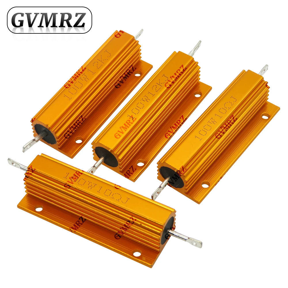 

Резистор мощностью 100 Вт в алюминиевом корпусе, проволочный резистор высокой мощности, 0,01 Ом–150 кОм, различные значения