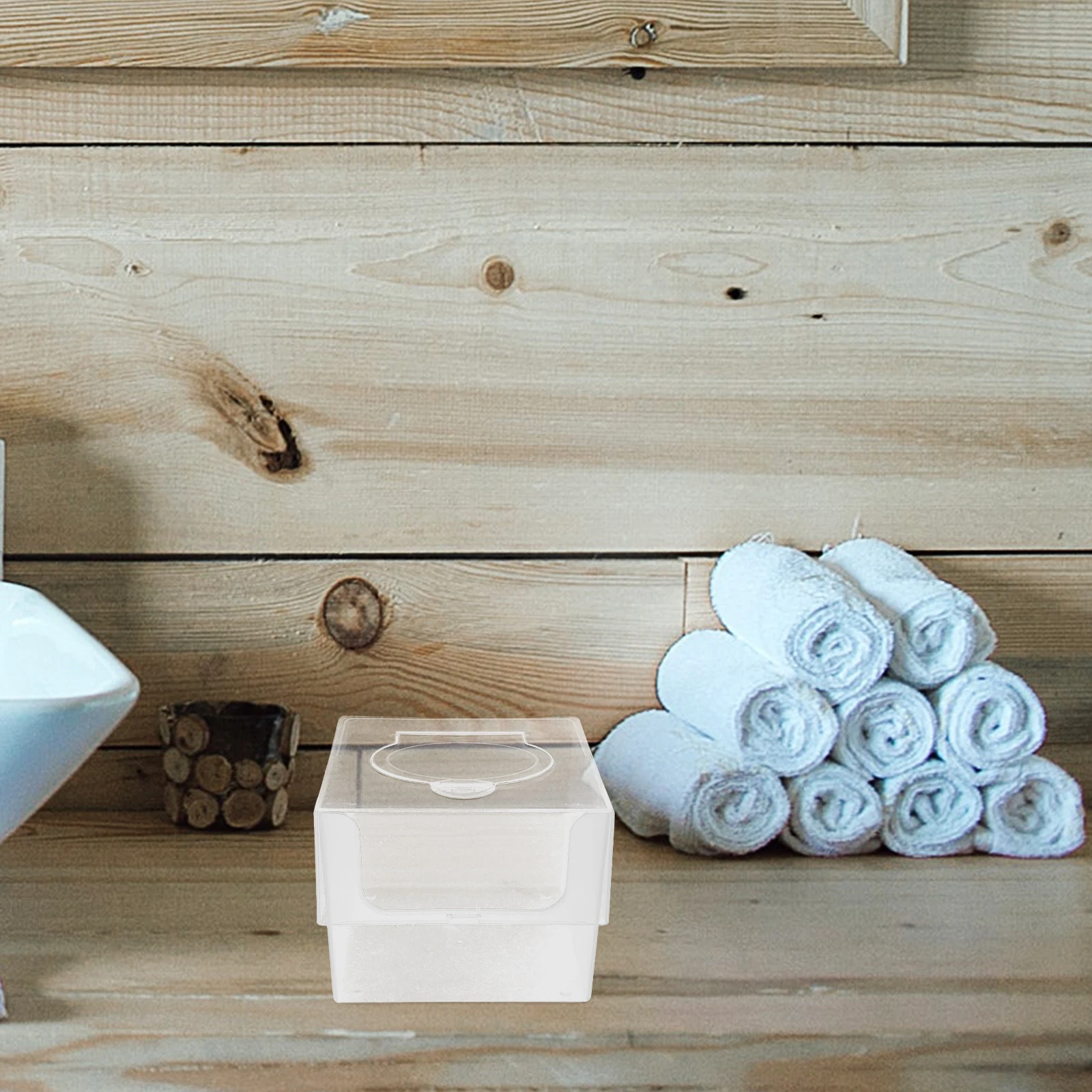 

2pcs Transparent Wet Tissue Box Clear Refillable Face Towel Storage Multifunctional Pull-Out Design Compact Plastic Disposable