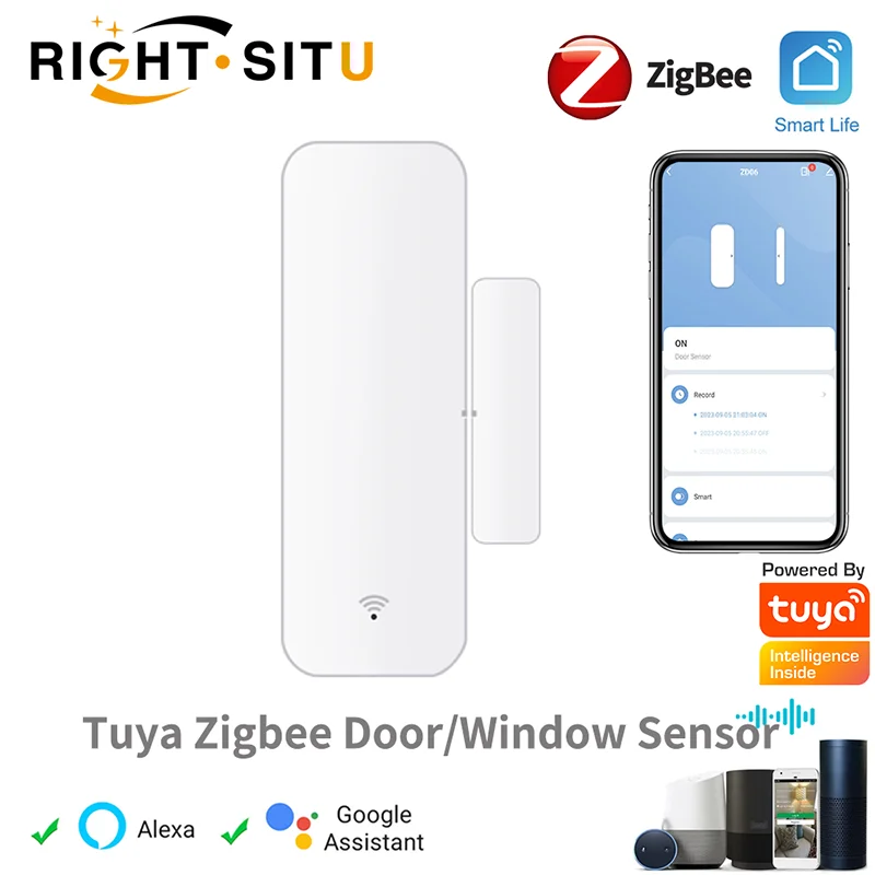 Tuya Zigbee Door Contact Sensor Window Magnetic Sensor Open Close Home Alarm Security Protection Smart Life Works with Alexa