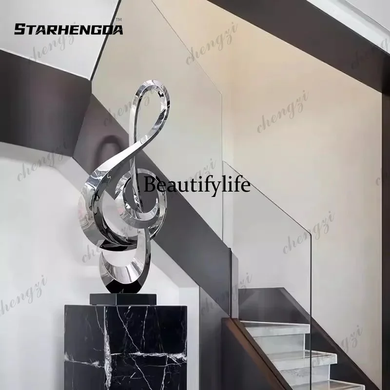 M138 TTT Stainless Steel treble symbol Hotel Model Room, Living Room, Art Sculpture, Floor, Corridor, Modern, Simple Decoration