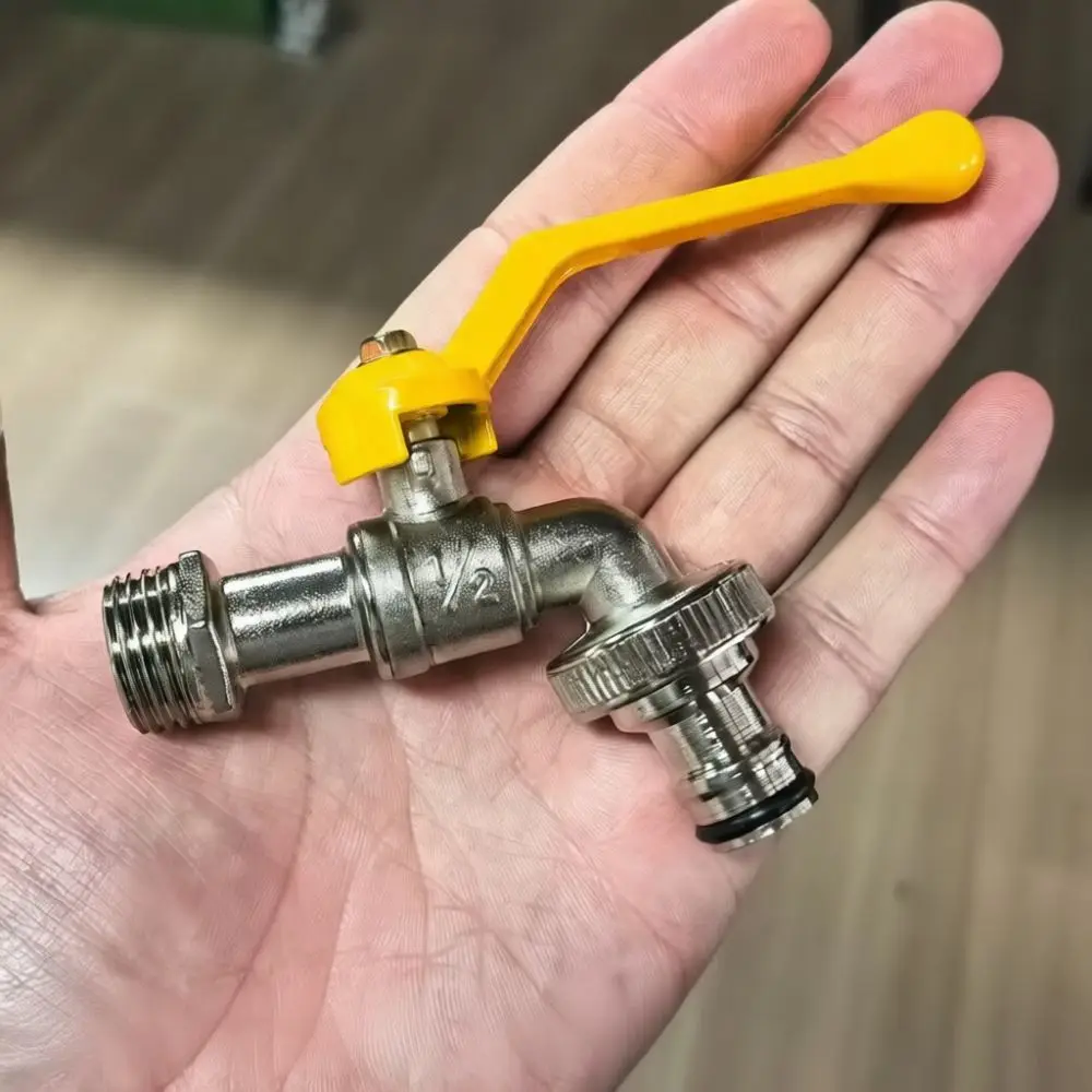 Durable Garden Faucet Zinc Alloy Quick Open Water Tap Perfect For Washing Machine Connection Outdoor Irrigation Systems