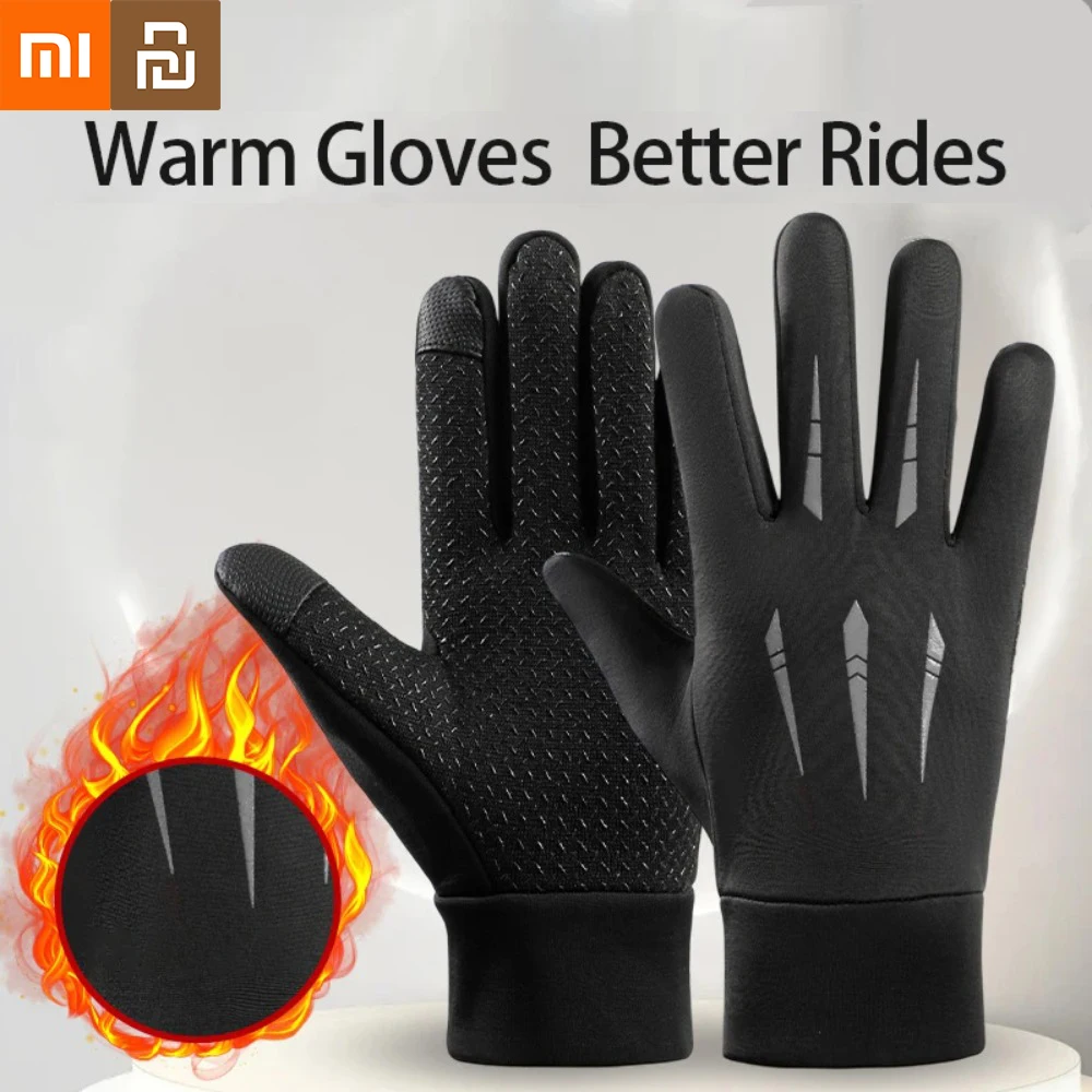 

Winter Cycling Gloves for Men Motorcycle Hiking Touch Screen Gloves Anti-Slip Water-Repellent Windproof Outdoor Thermal Gloves