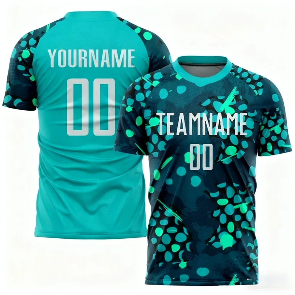 

Custom Team Name Number T-Shirt For Men Fashion Outdoor Football Sport Training Short Sleeve Top Loose Casual Breathable Clothes