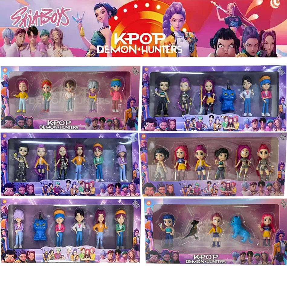 

2026 Hot Anime Figure K pop Demon Hunters with Box Kawaii Boys Girls For Kids Fans Halloween Christmas Figure Decorative Gifts