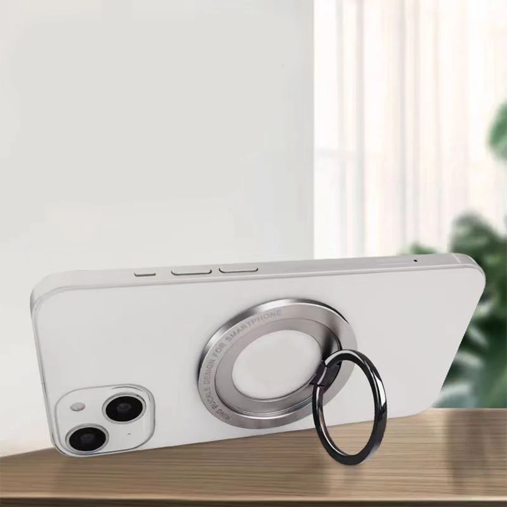 Für Magsafe Magnetische Tragbare Drehen 1 Stücke Starke Saug Rotierenden Klapp 360 Ring Telefon Halter Legierung Tragbare Universal Desktop – Detail 4