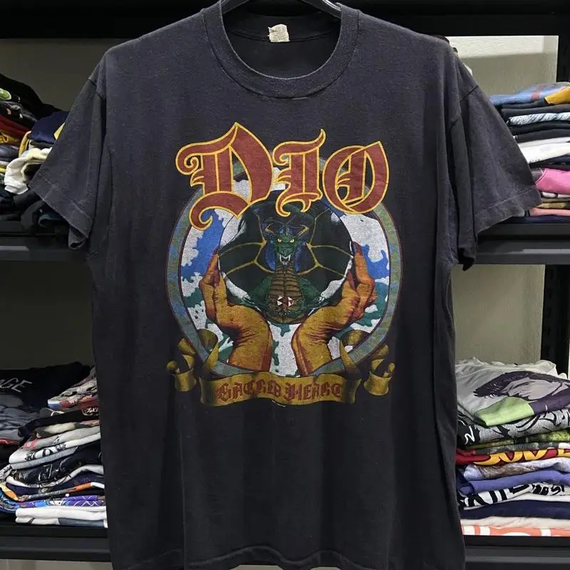 Rare 1985s DIO Sacred Heart Heavy Metal Band TOUR T Shirt basic NH15613
