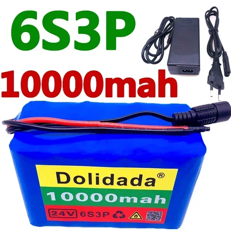 

100% New 24V 10Ah 6S3P 18650 Battery Lithium Battery 25.2v 10000mAh /Li ion Battery Pack+Charger