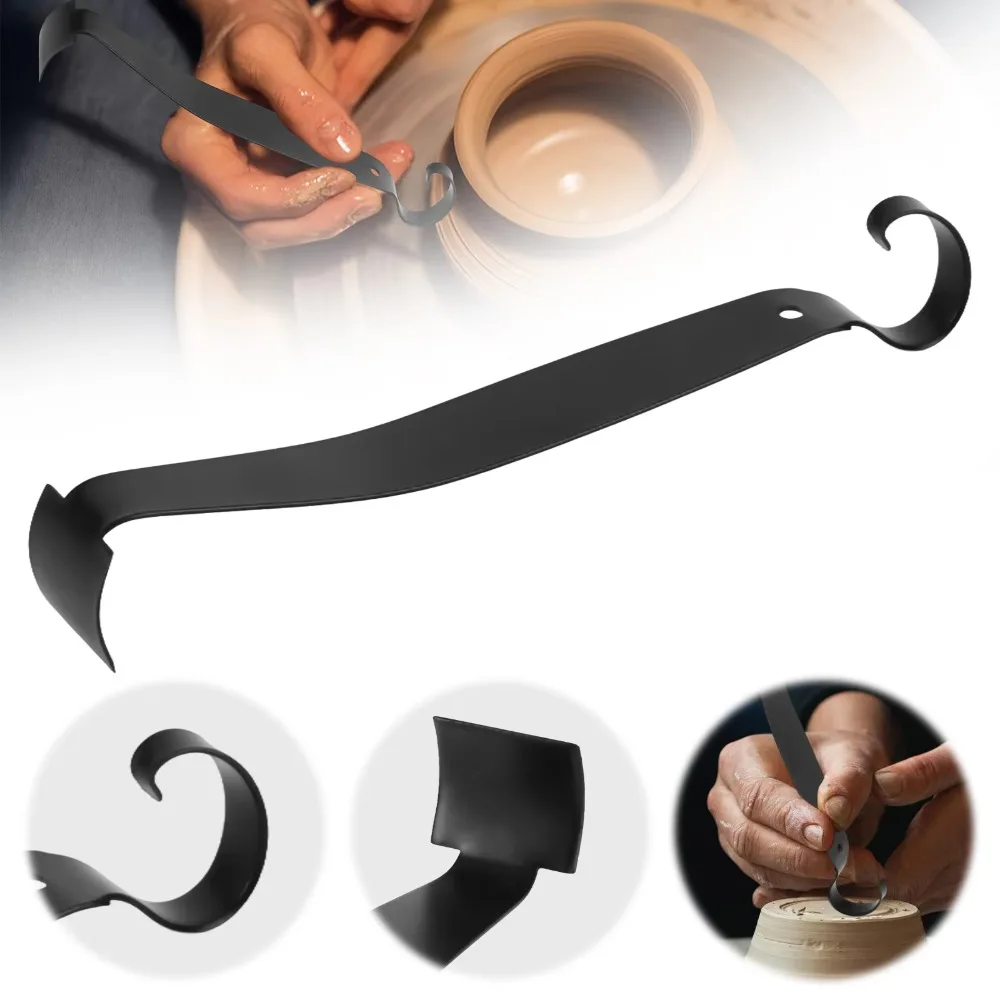 

Double Ended Pottery Trimming Tool Ergonomic Grip Professional Clay Modeling Tool Iron Sculpture Tool Clay Carving