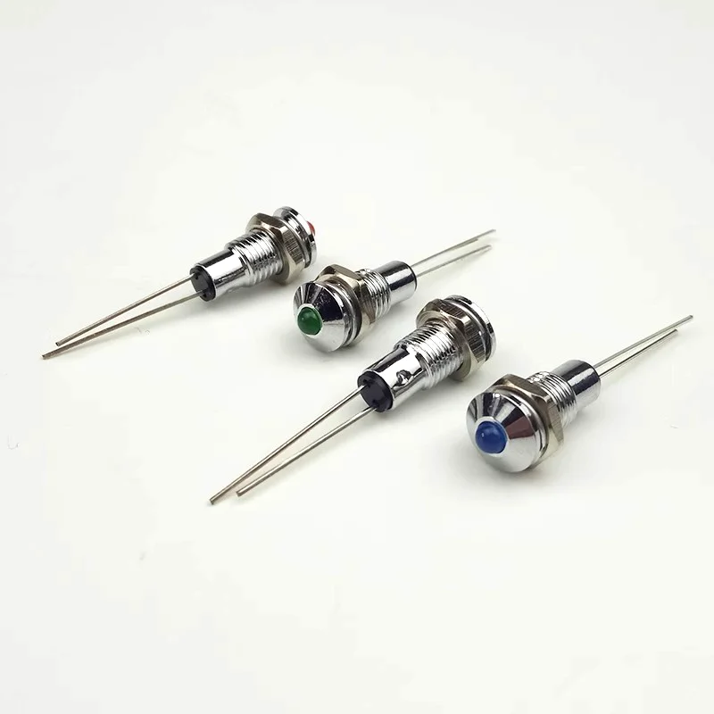 5/20PCS 6mm LED Waterproof Metal Indicator Light Signal Lamp 6V 12V 24V 36v 220V Red/Yellow/Blue/Green  Pilot switch
