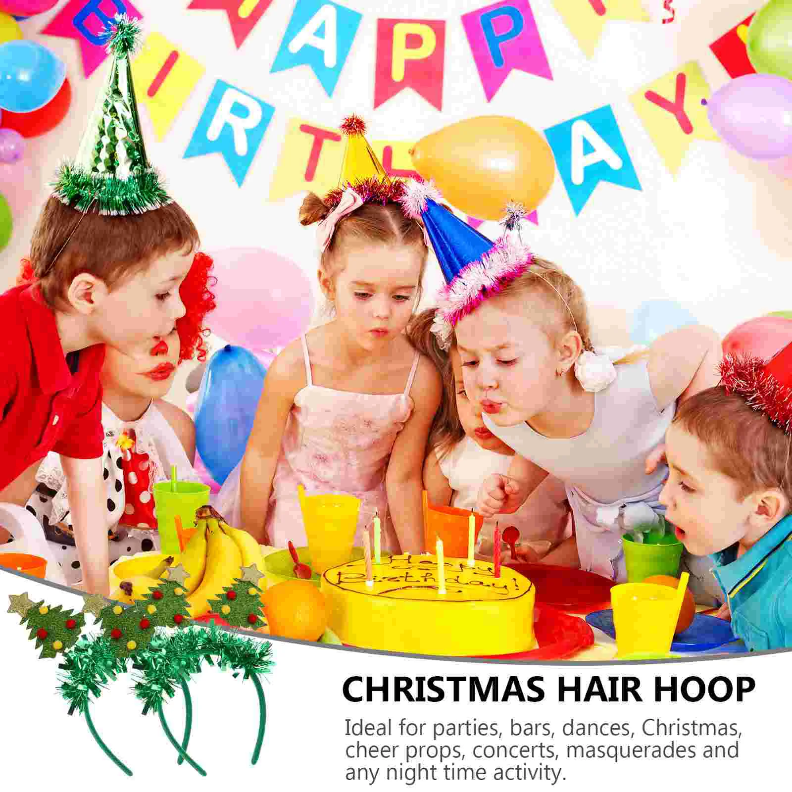 2 pçs faixa de cabeça árvore de natal bandana headwear festival chapelaria cabelo hoop festa verde