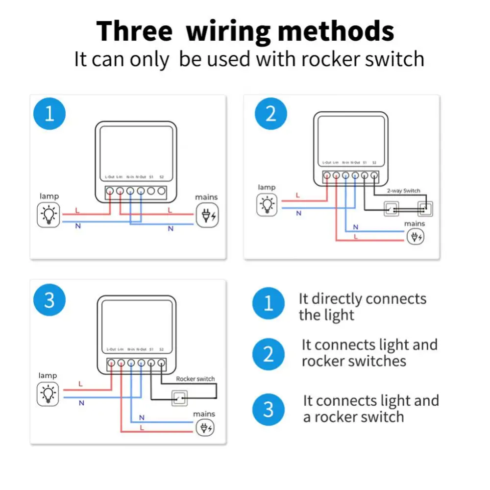 Xiaomi Tuya WiFi Mini DIY Smart Switch 16A Light APP Remote Timing Wireless Control Relay Automation Modules Work Alexa Google