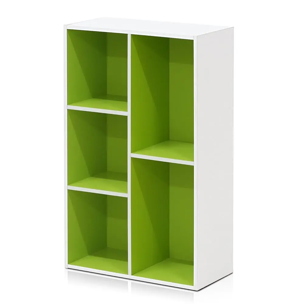 

Luder Bookcase / Book / Storage , 5-Cube, White/Green