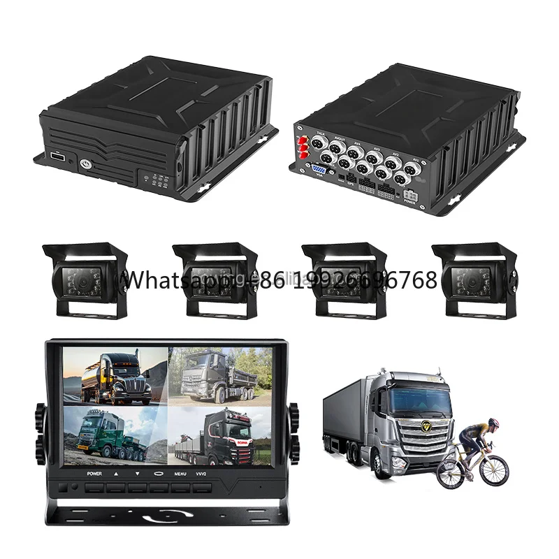8 CH Semi Truck Bus MDVR Camer System,HDD/SD Recording, 4G GPS WiFi, CMSV6 Compatible, Vehicle Driving Recorder Fleet Management