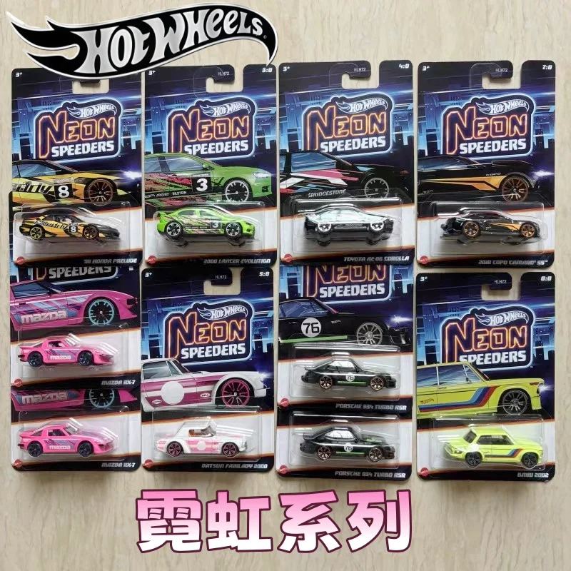 

Hot Wheels Neon Speeders Series 8 Car Set Hlh72 A B C D E Mazda Rx-7 Datsun 510 1/64 Diecast Model Car Model Collection Toy Gift