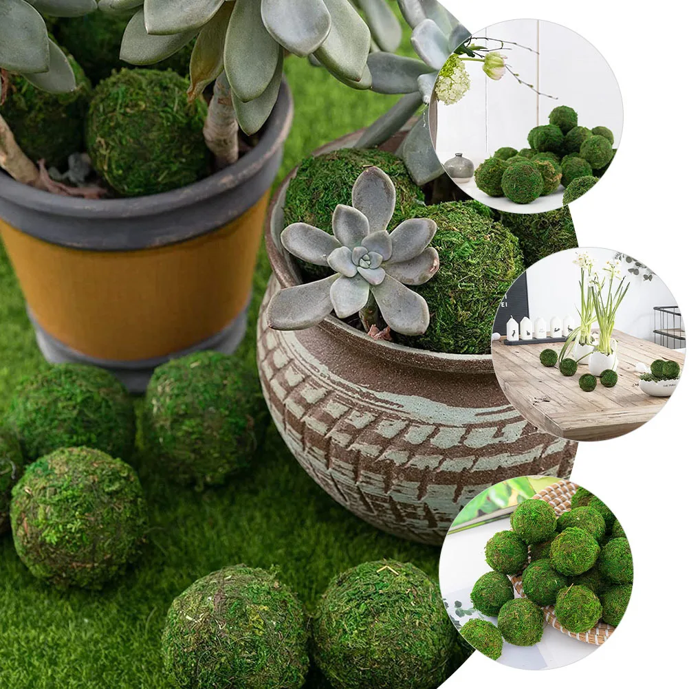 

14pcs Simulation Moss Ball Decor For Vase Bowl Filler Centerpiece Home Wedding Party Diy Ornament Artificial Ball Decorative