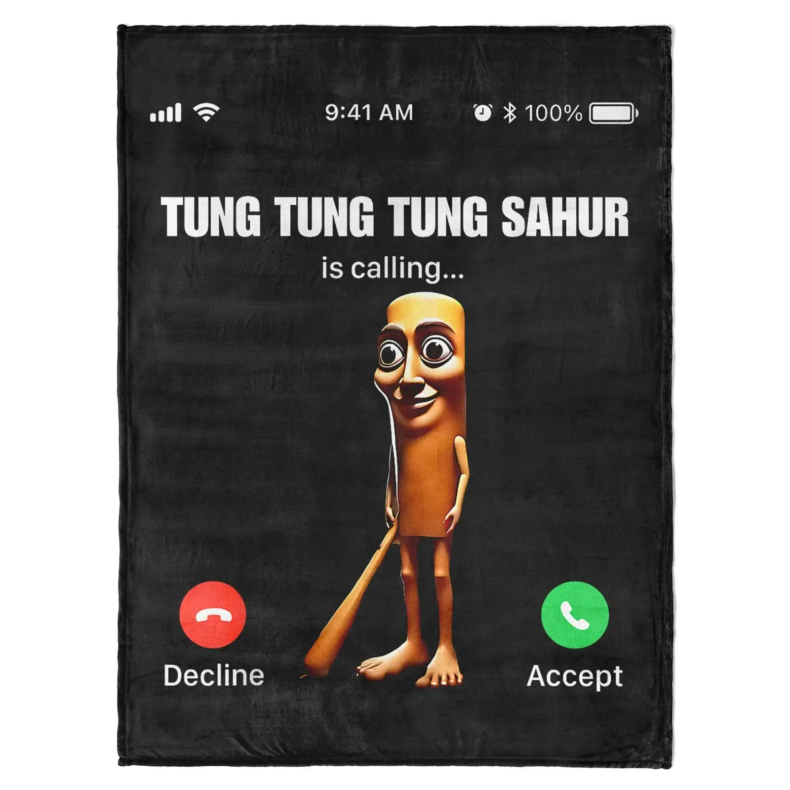 Gaslight Gatekeep Girlboss Tung Tung Tung Sahur is Calling Throw Blanket for Women Men Girls Boys Kids Pets Dogs Cats Couch Sofa