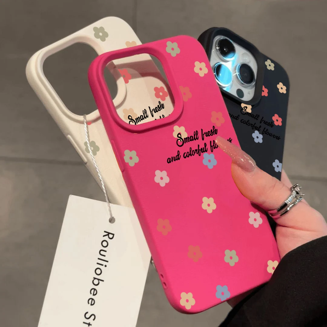 Colorful Flower Lichee Pattern Phone Case For iPhone 17 11 12 13 14 15 16 Pro Max 16E XS Max XR 16 Plus 17 Air Candy Soft Cover